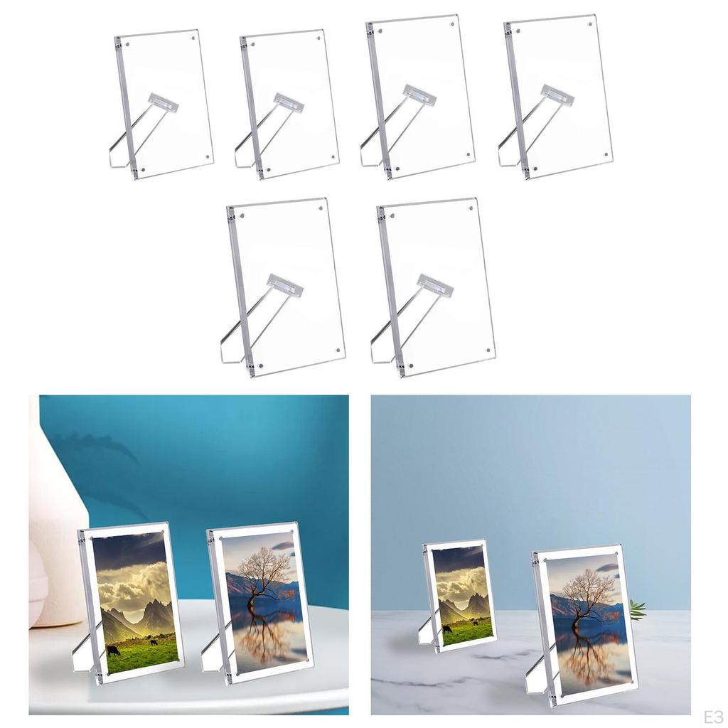 2x Acrylic Photo Picture Frame Artwork Modern Tabletop Display Holder