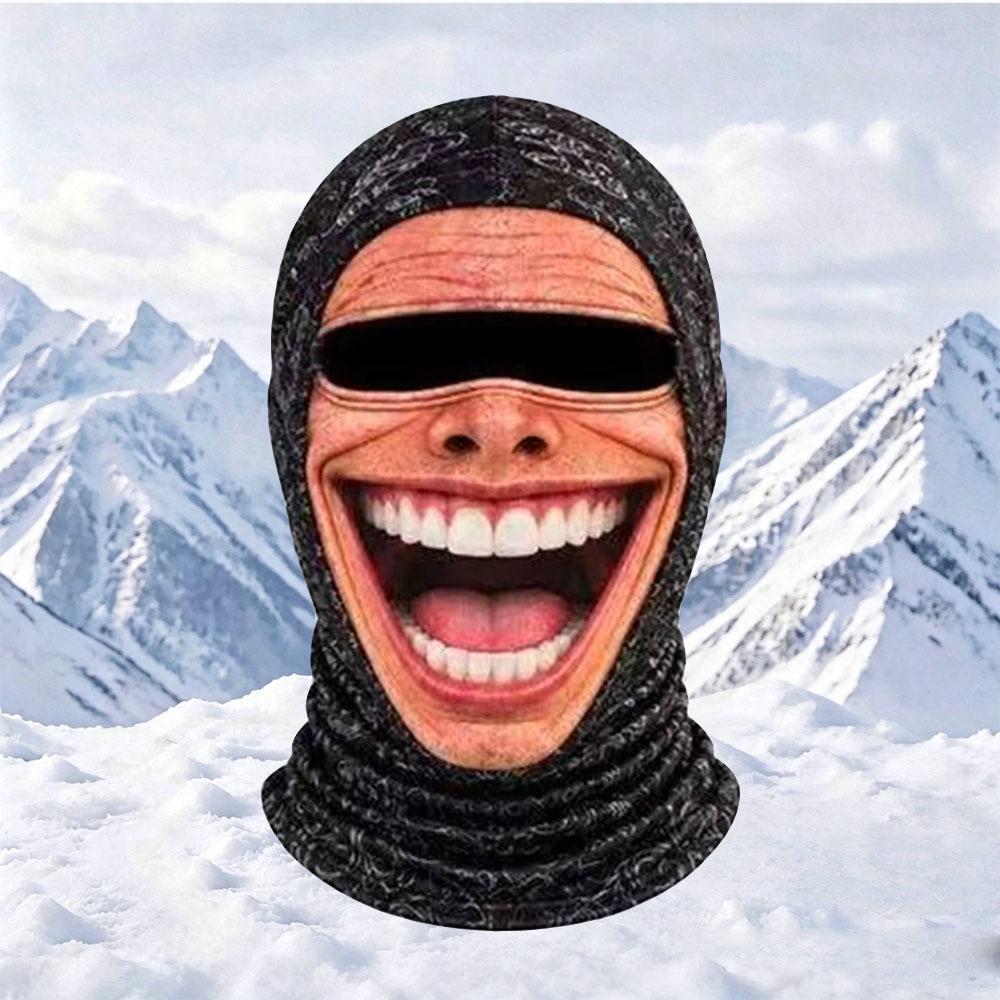 3D Printed Old Man Full Face Mask Winter Windproof Ski Hat Funny Realistic Face Cover For Motorcycle Hiking Outdoor Sports