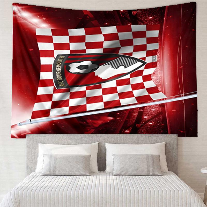 1PC Soccer Ball Afc Crest Printed Tapestry Room Decoration Wall Hanging for Living Room Bedroom, Dormitory, Birthday and Christmas Gifts