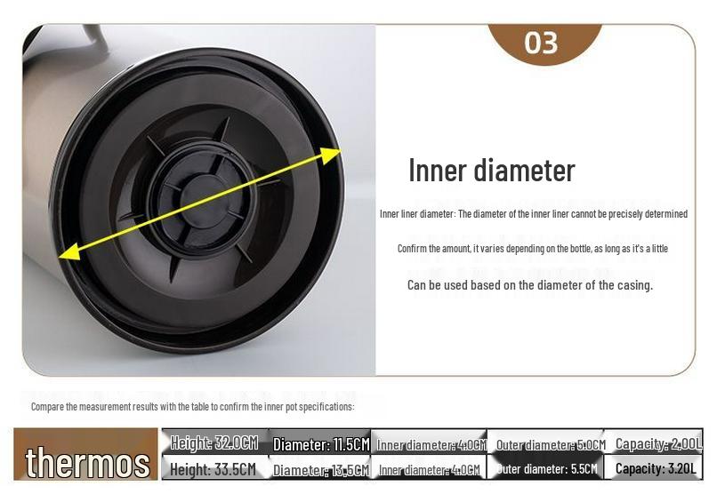 Termo de Vidrio al Vacío con Revestimiento Interior: 1L, 1.3L, 1.6L, 1.9L, 5lb, 2.08lb, 3.2lb