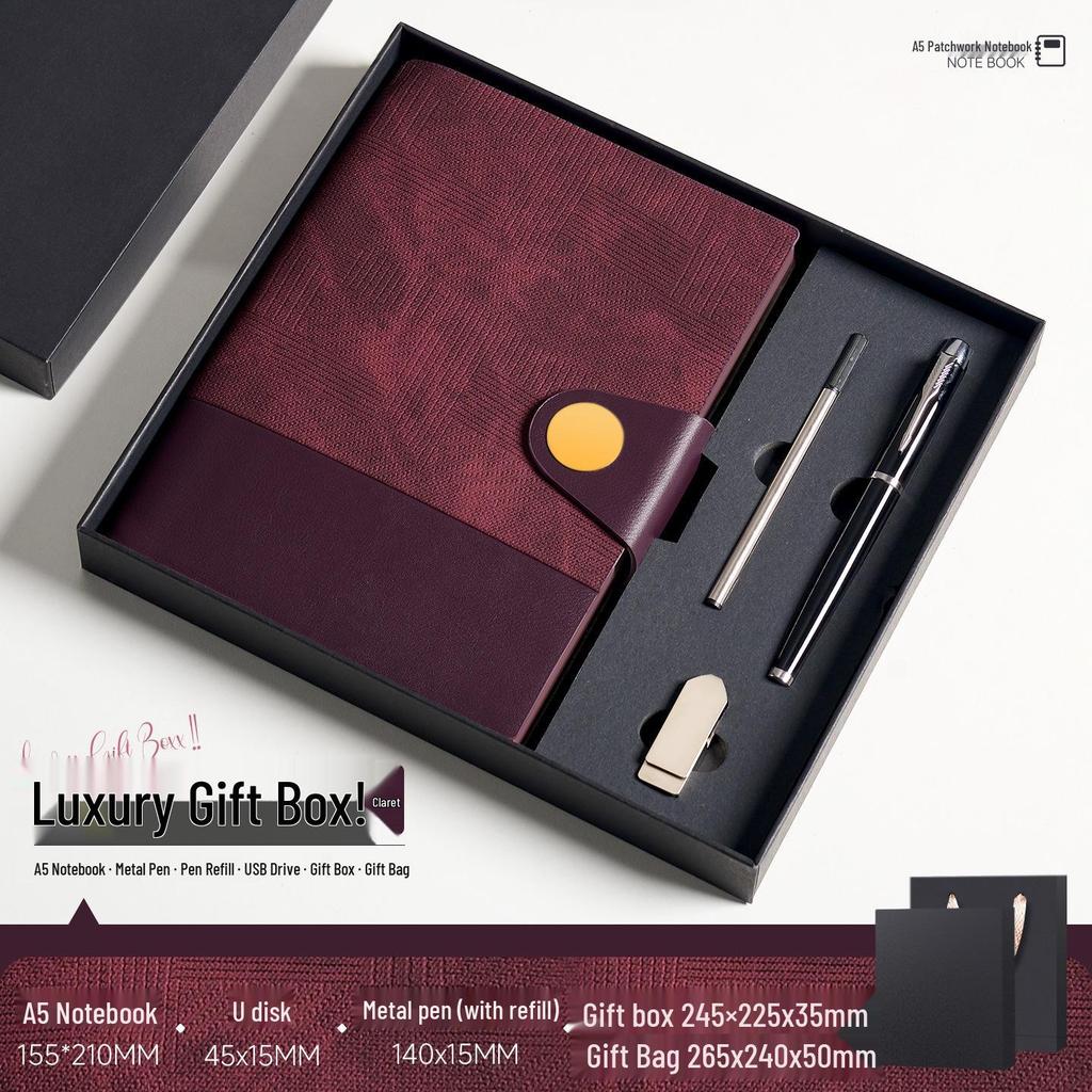 A5 Soft Leather Buckle Notebook: Customizable Diary Gift Set