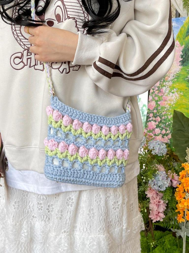 Regnbågstulpan DIY-kit: Handstickad Sommar Dopaminväska - Axel/Crossbody