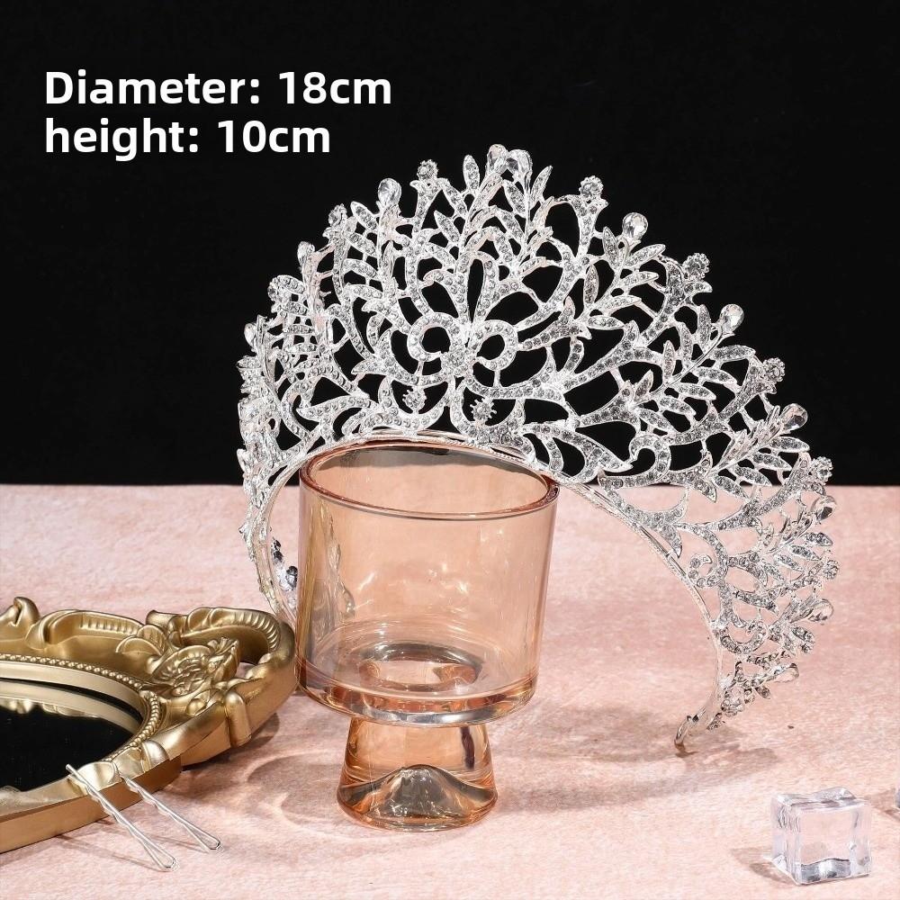 Koreanischer Stil Metall Prinzenkronen Bar Mitzwa Krone Runde Tiaras Retro Barock Kristallkrone Königin