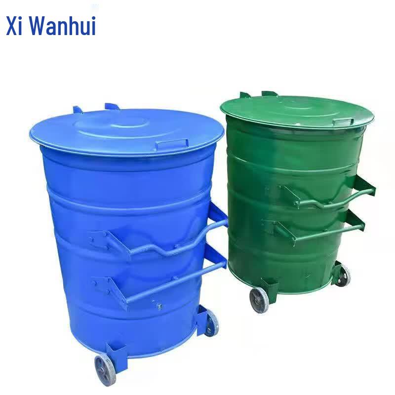 Heavy-Duty 360L Iron Waste Bin with Lid