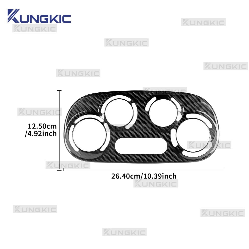Real Dry Carbon Fiber Sticker For Abarth 595 2012-2025 Fiat 500 2008-2025 LHD RHD Car Manual Climate Central AC Knob Control