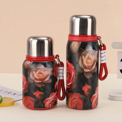 Nu Feng Vintage Bloom Red Rose Insulated Thermos
