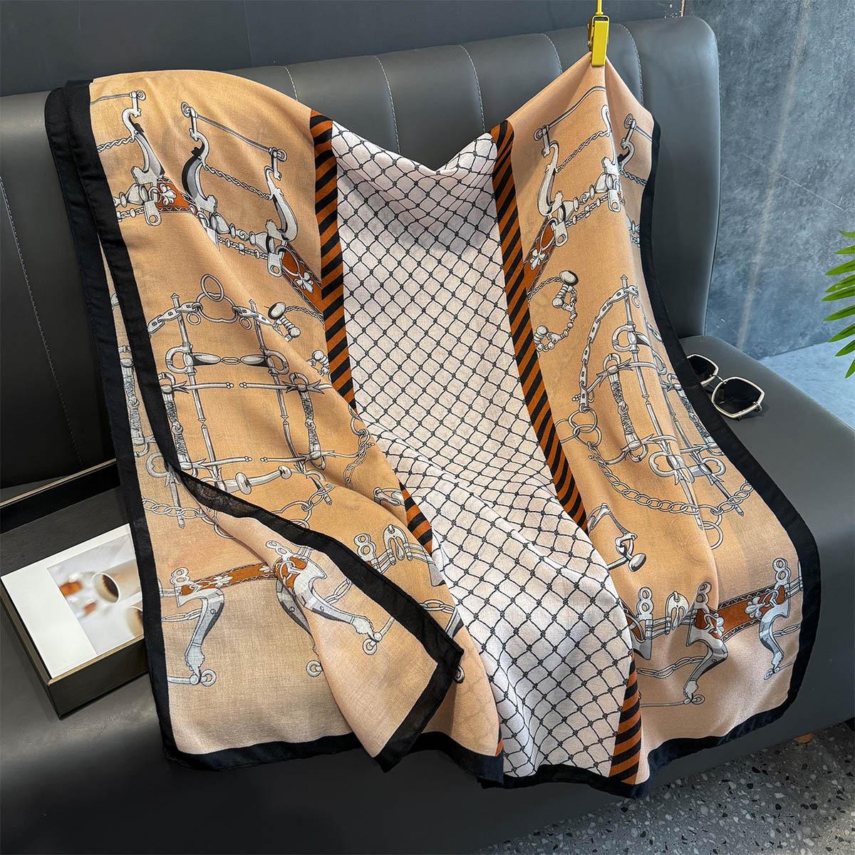 

Цепочка Европейский и американский стиль Новый универсальный длинный тонкий шелковый шарф Дорожная шаль с шарфом-солнцезащитным кремом Литературная профессия 88*182cm