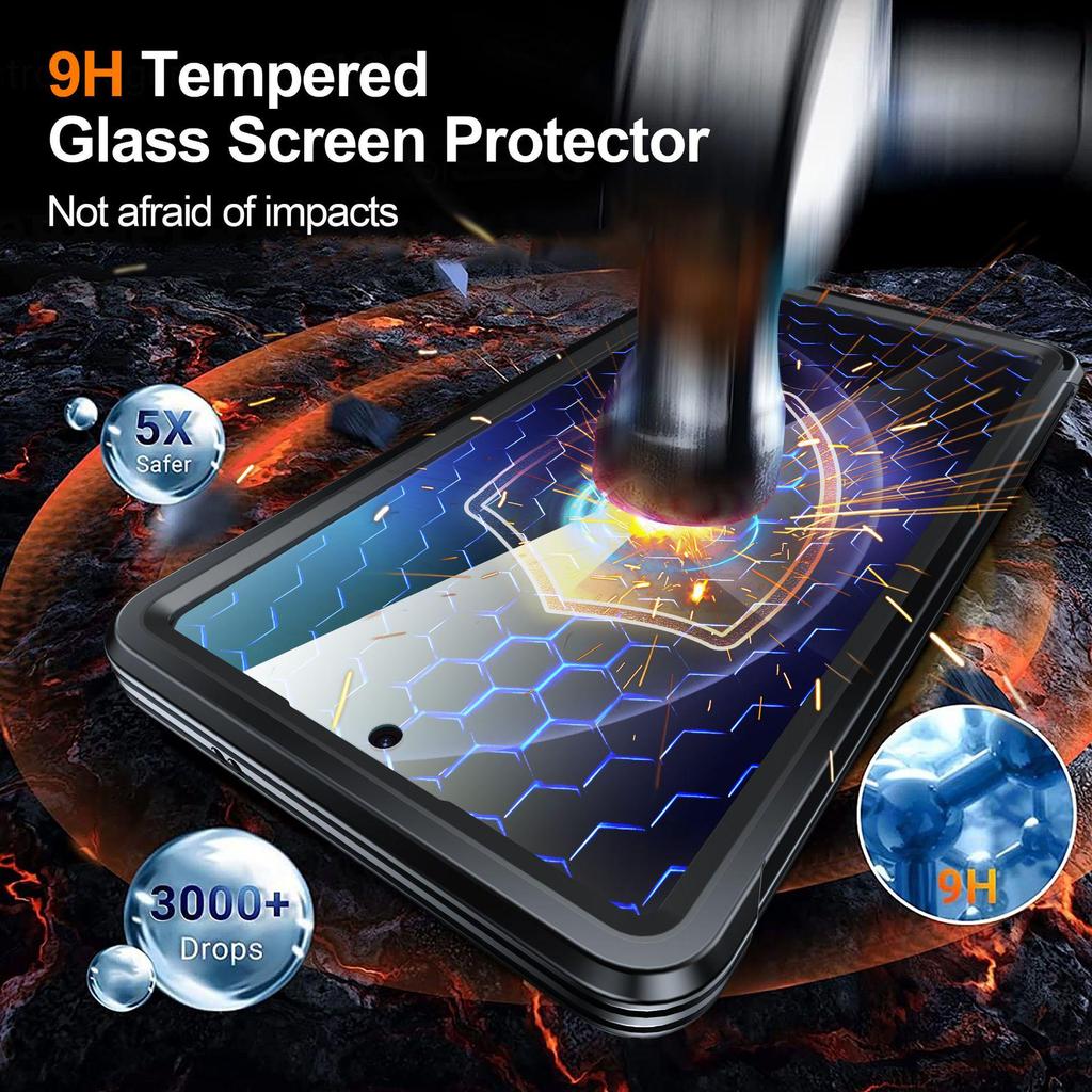 Samsung S25 Rugged Case: 360° Full-Coverage, 9H Glass, Shockproof, Anti-Scratch, Magnetic Charging