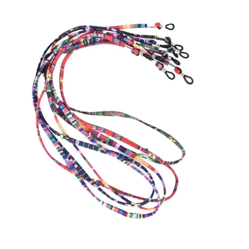 

5Pcs Mix Colorful Flat Strap Eyeglasses Rope Anti-Lost Ethnic Style Eyeglasses Strap Eyeglass Cord Holder Retainer Strap різнокольоровий