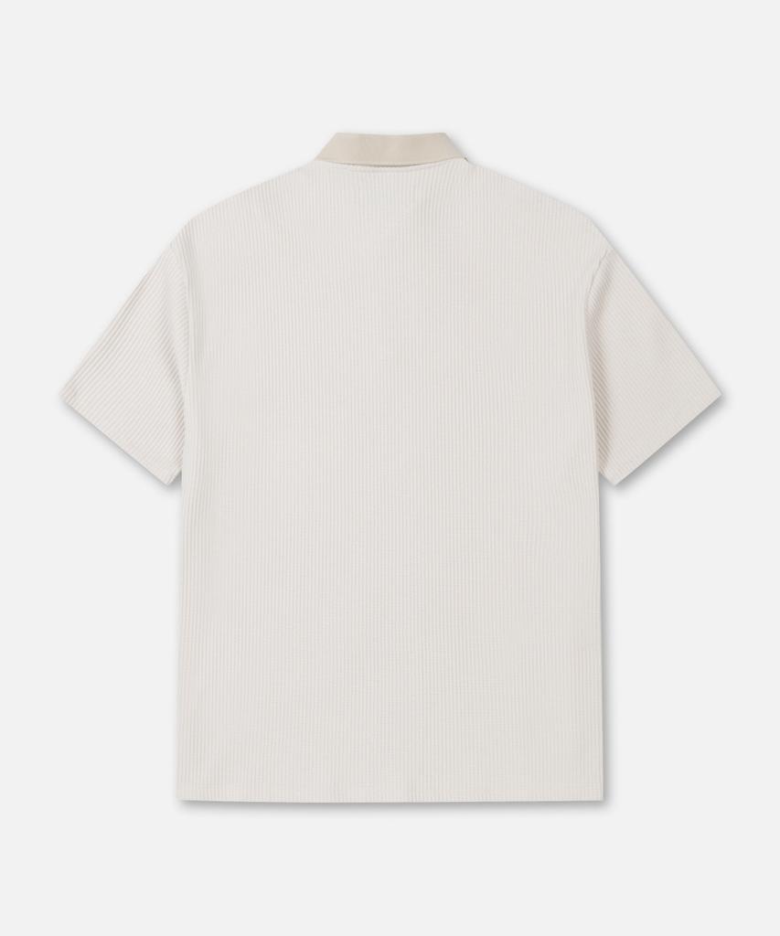 Keontempoleolieokauncheu Waffle Texture Oversized Polo Shirt Cream [Men'S]