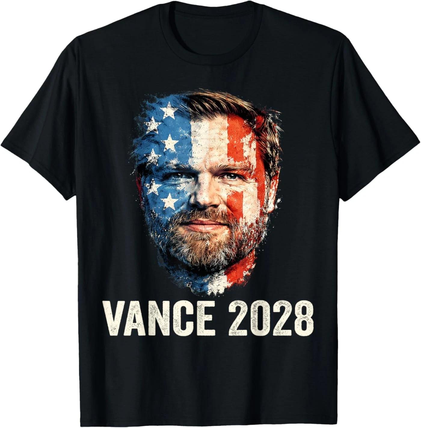 Vance 2028 President 48 US Flag Republican J.D. Vance Retro T-Shirt M