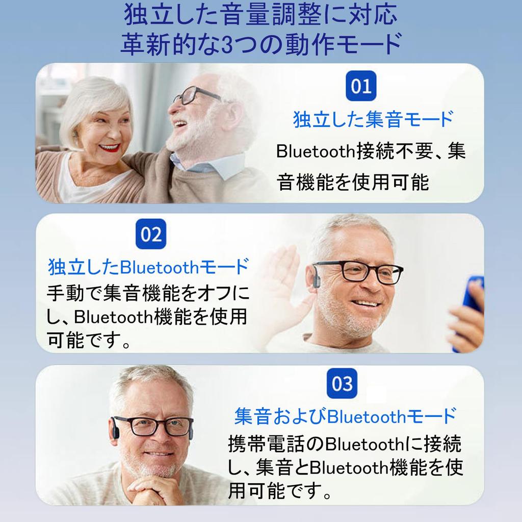 Vimaydo [2025 Model] Bone Conduction Hearing Amplifier Headphones, USB Rechargeable, 8 Volume Levels, Lightweight, Noise Reduction, Feedback Preventio