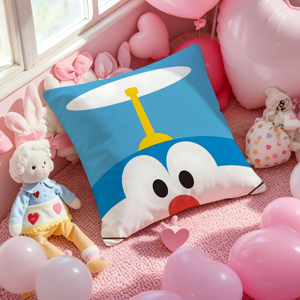 Cute Anime D-DoraemonS Cushion Cover Pattern Printed Pillowcase for Living Room Sofa Cushion Cover & Bedroom Decor