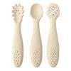 3PCS Silicone Spoon Fork For Baby Utensils Set Feeding Food Toddler Learn To Eat Training Soft Fork Cutlery Children's Tableware