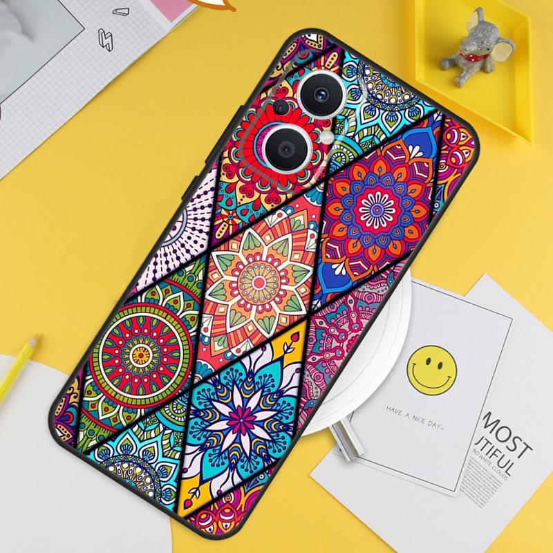 Vintage Retro Lattice Flower For OPPO Reno 14 12 11 10 13 Pro 8T 11F 12F 13F 14F 7 8 Lite OPPO Find X9 X8 X6 X5 Pro Case
