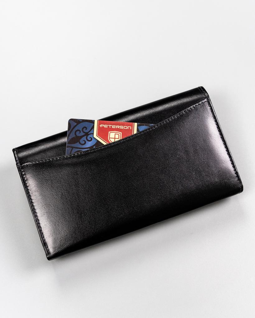 Women's leather wallet PTN D18-NGV-7605 Black