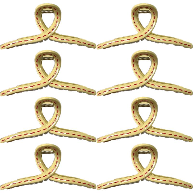 13cm Korean Hand-drawn Line Hair Clip Women's Summer New Fashion Simple Shark Clip Hair Accessories