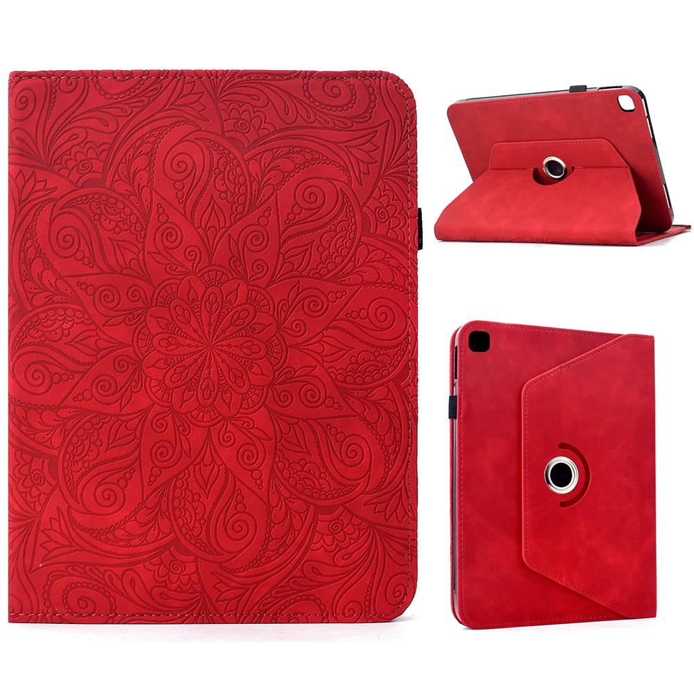 Leather Case for iPad 10.2 (2020)/(2019)/iPad Air 10.5 inch (2019)/Pro 10.5-inch (2017) Card Slots Rotary Stand Mandala Flower Tablet Cover