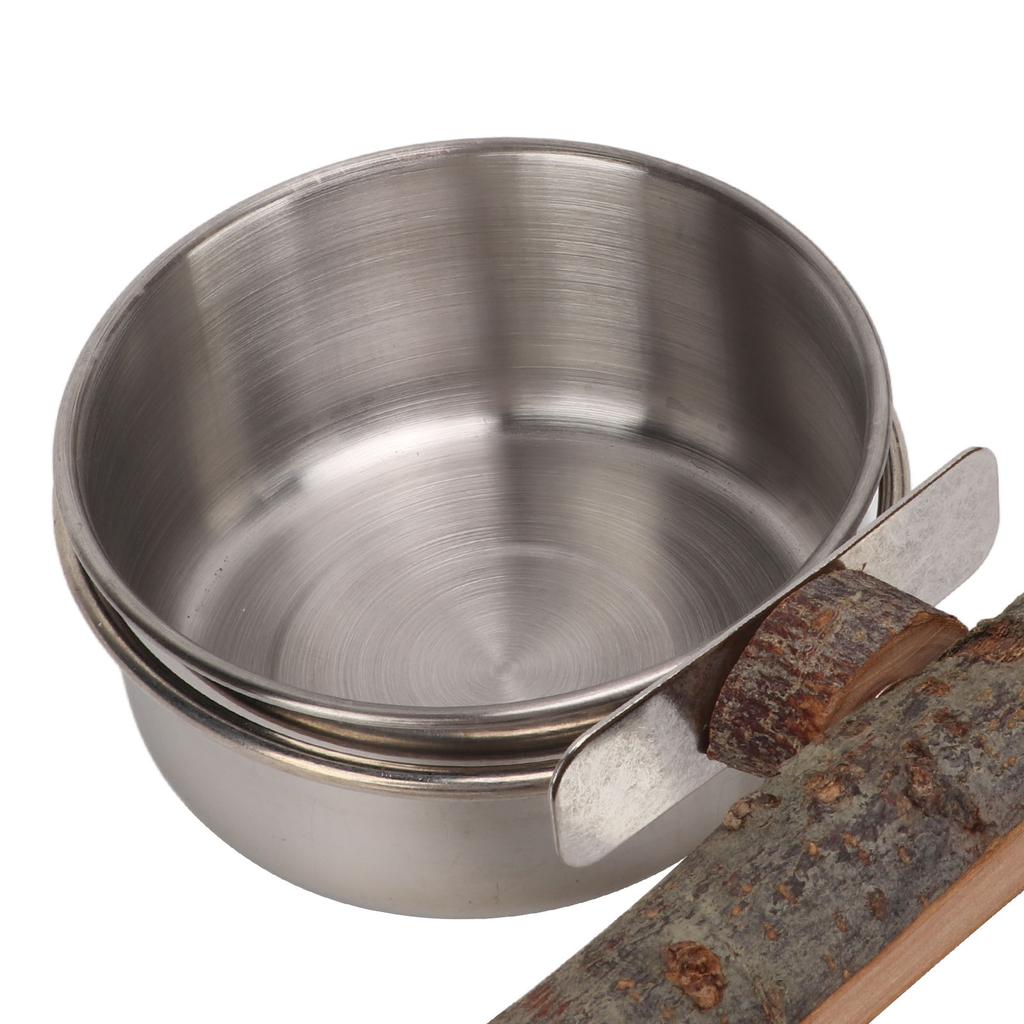 Drewniany stojak z miską ze stali nierdzewnej Zestaw podajnika dla ptaków Stojak na karmę