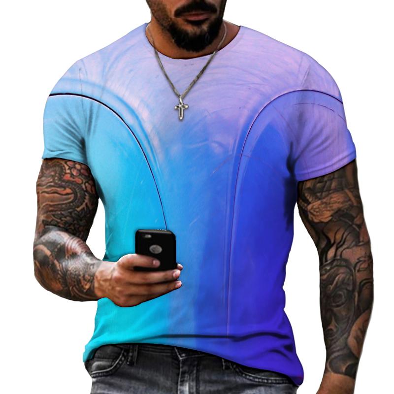 

Swirl 3D Printing Men s Short-sleeved Round Neck T-shirt HD Printing Lycra Polyester Casual Brand Clothing Super Large Size