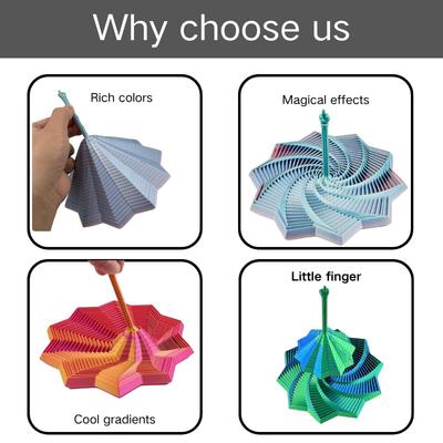 3D Baskılı Fidget Yıldız Oyuncak, Dönüştürülebilir Stres Giderici Parmak Oyuncak, Yetişkinler ve Çocuklar İçin Düğmeli Saplı, 11cm