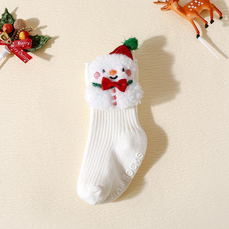Christmas Baby Non-slip Floor Socks Cartoon Children s Medium Tube Baby New Year s INS Socks