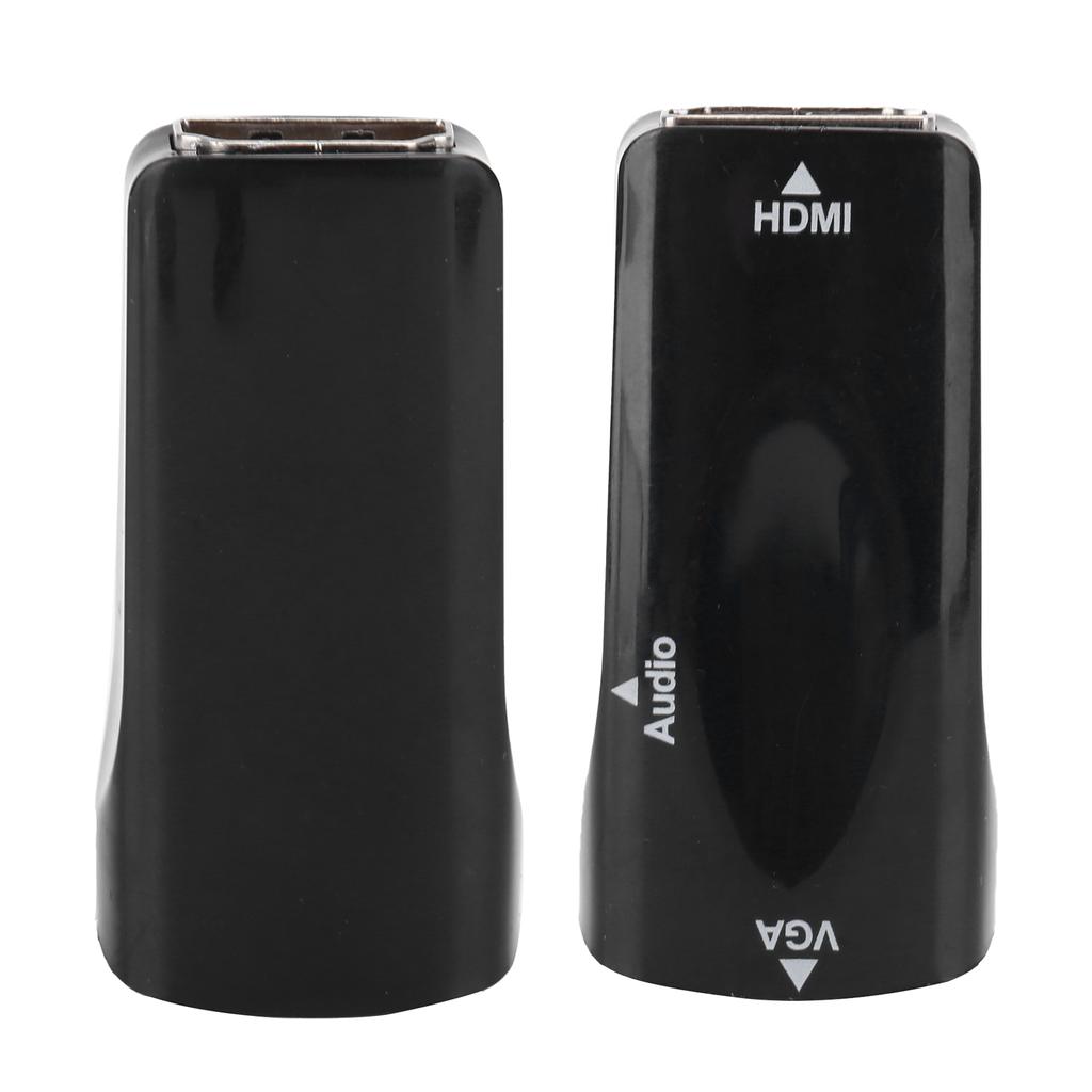 2pcs 1080P Video Converter HDMI Female to VGA Female with 3.5mm Audio Output Cable for Laptop Mobile Phone