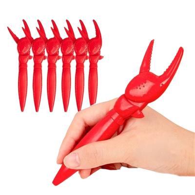 6 Stück Krabbenkrallen Kugelschreiber Neuheit Schreibstift Einziehbarer Kugelschreiber für Kinder Belohnung Weihnachtsstrumpffüller