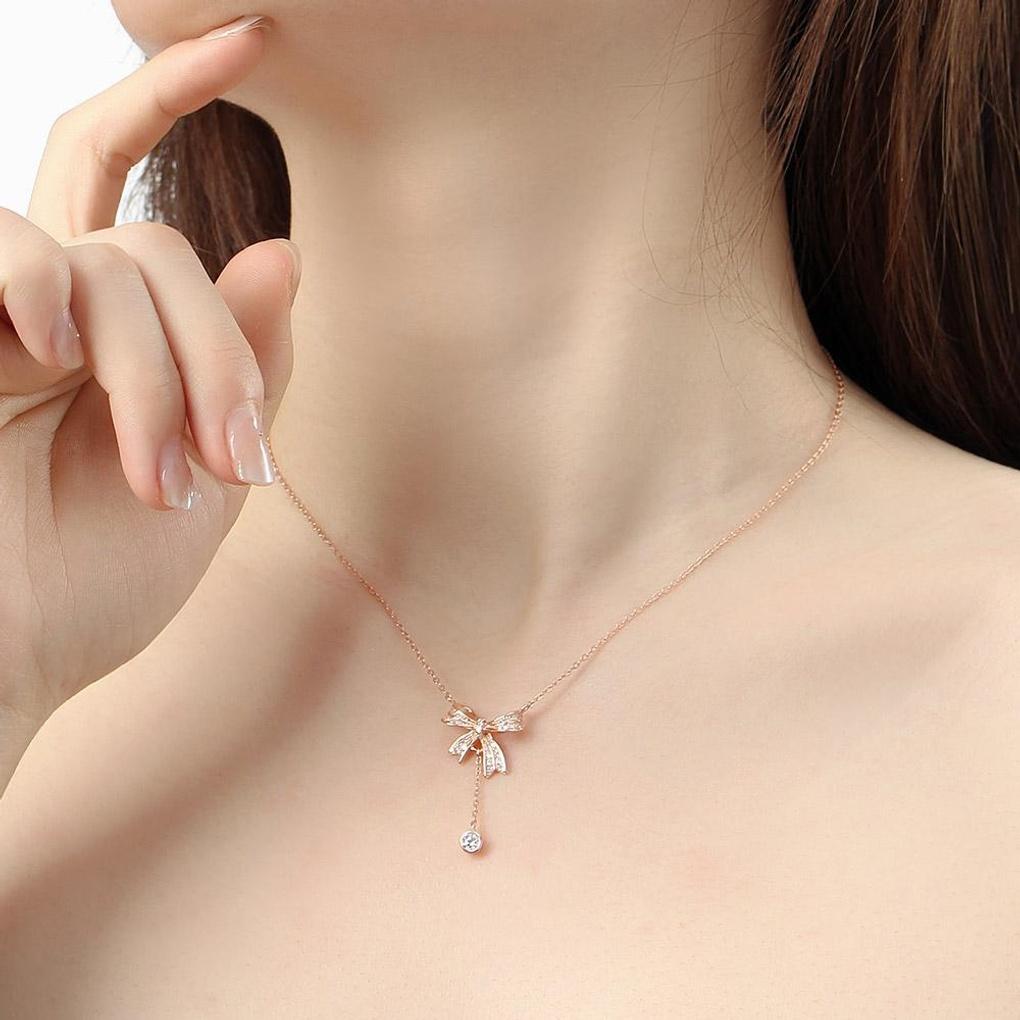 925 silver, gold-plated, volume ribbon cubic necklace