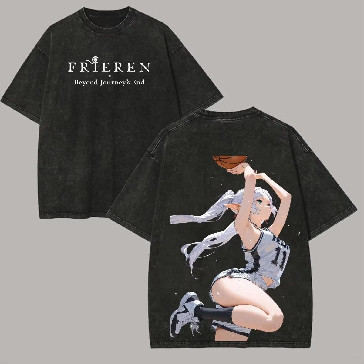 

Frieren Beyond Journeys End Tshirt Mens Unisex Clothing Trendy Washed T Shirt Short Sleeve Pure Cotton Tees Tops L
