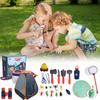 Kinder Camping Set mit Zelt Campingausrüstung Spielzeug mit Rollenspielzelt Outdoor Entdecker Set Camping