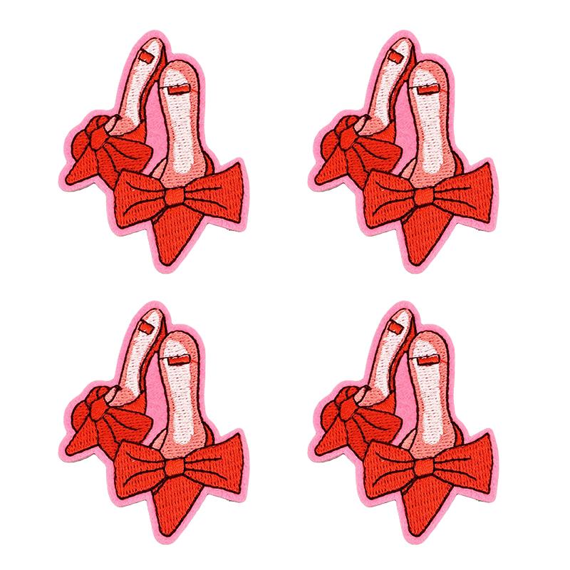 10PCS/lots Valentine's Day Embroidered Patches Pink Love Heart Patch Iron On Patches For Clothing Holiday Decoration Gift DIY