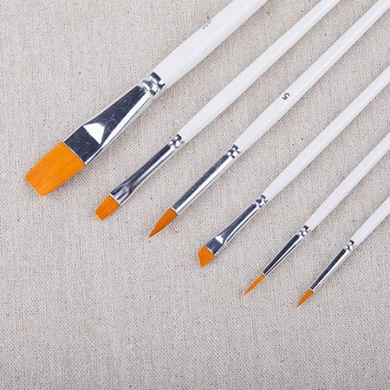 6x Professionella Penslar Set Akryl Olja Akvarell Konstnärspensel