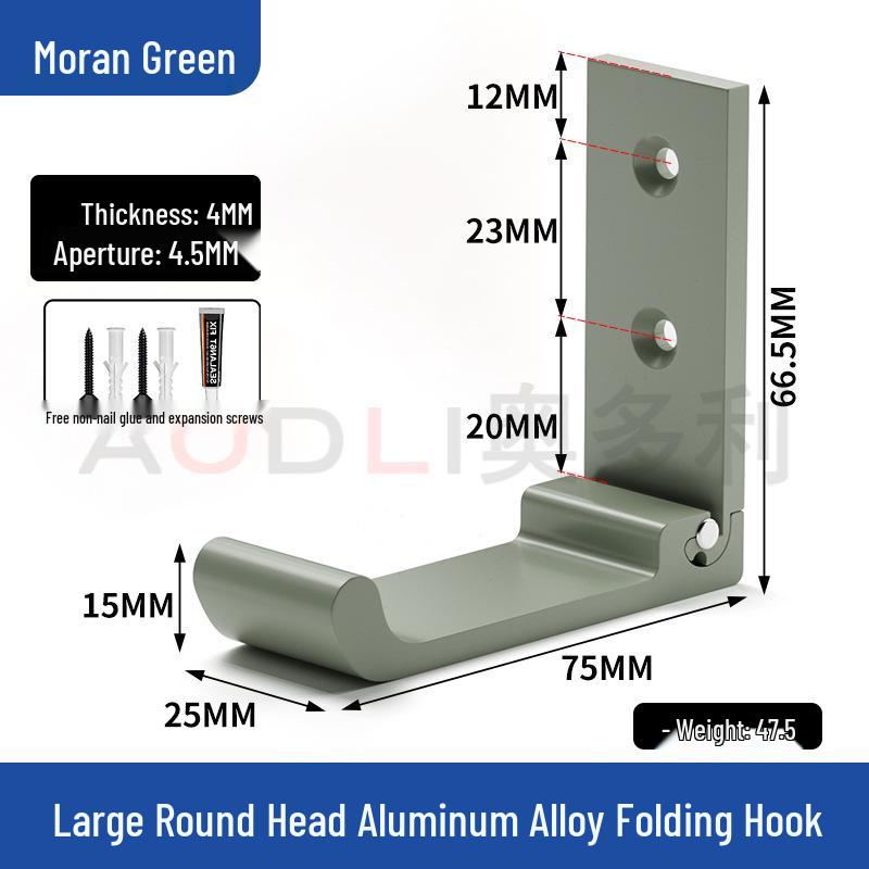 Aluminum Alloy Invisible Folding Coat Hook - Punch-Free, Multi-functional, Solid, Hidden Wall Mount