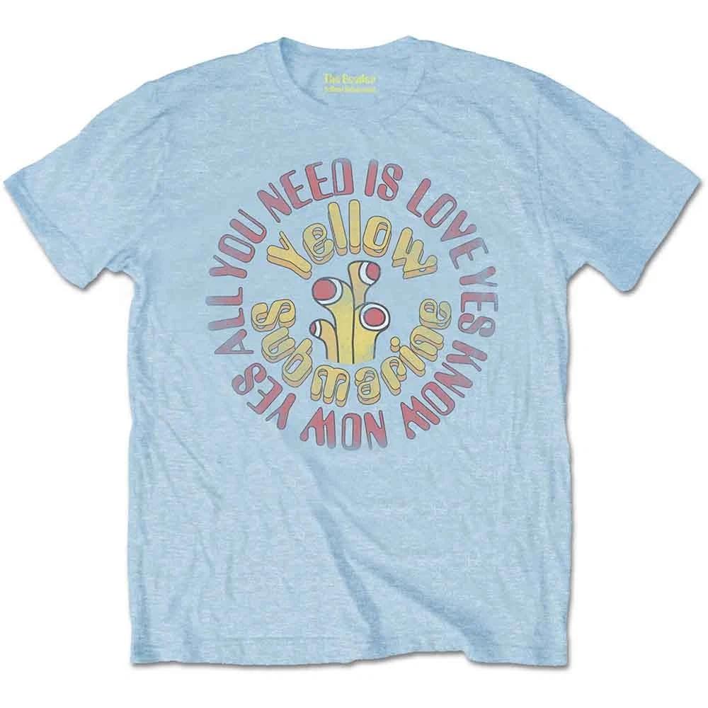 The Beatles Yellow Submarine Blue Circle Licensed Mens T-Shirt L