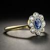 Petite Gemstone Promise Ring, 4x6mm Sapphire In Overgild for Women, Gift for Engagement Anniversary Birthday