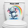 Rainbow Elephant Toilet Sticker Cute Removable Self-Adhesive for Bathroom Home Decor