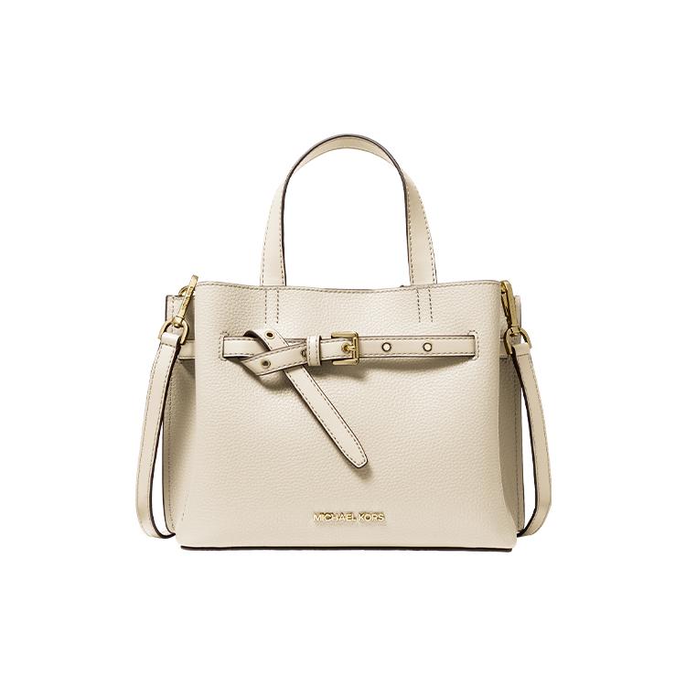New MICHAEL KORS Emilia Cow Leather Tote Bag, Shopping Bag, Commuter Bag, Crossbody Handbag Trumpets Women's Milk White 35F0GU5S5T-289