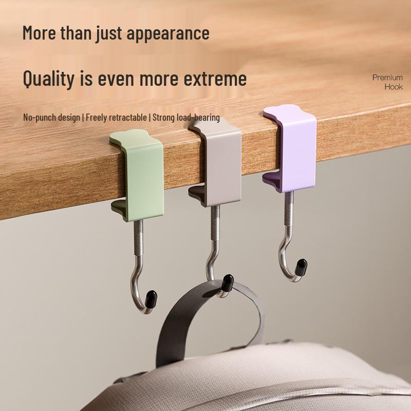 Removable No-Drill Backpack Hook for School Desk - Strong Load-Bearing