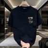 Cross-Border Trendy Brand Heavy Men'S Cotton Short-Sleeved T-Shirt Round Neck Trendy Printed Loose Top Clothing