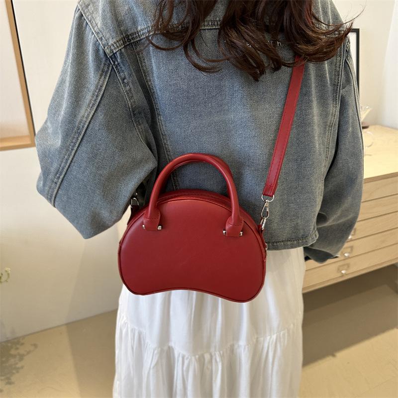 Korean Version of Hand-held Bowling Bag for Women New Fashion Small Square Bag Candy Color Fashionable One-shoulder Crossbody Bag Trendy