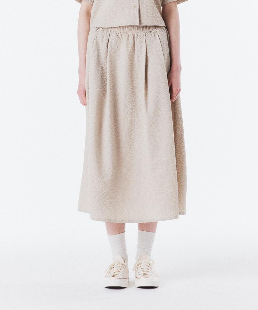 Brompton London W Seersucker Skirt - L/Beige (P262Wsk180)