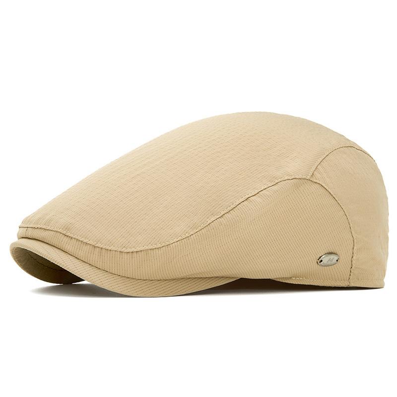 

Men s Breathable Forward Cap Thin Beret Summer British Newsboy Cap хакі