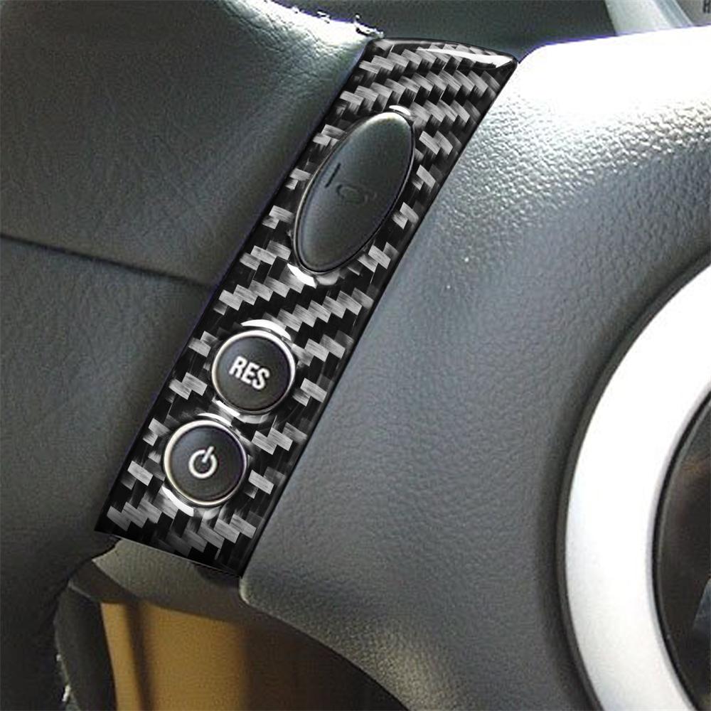 Carbon Fiber Lenkrad Knopf Aufkleber Auto Innen Panel Abdeckung Aufkleber Zubehör Für Mini Cooper Hatch One R50 R53 2002-2004