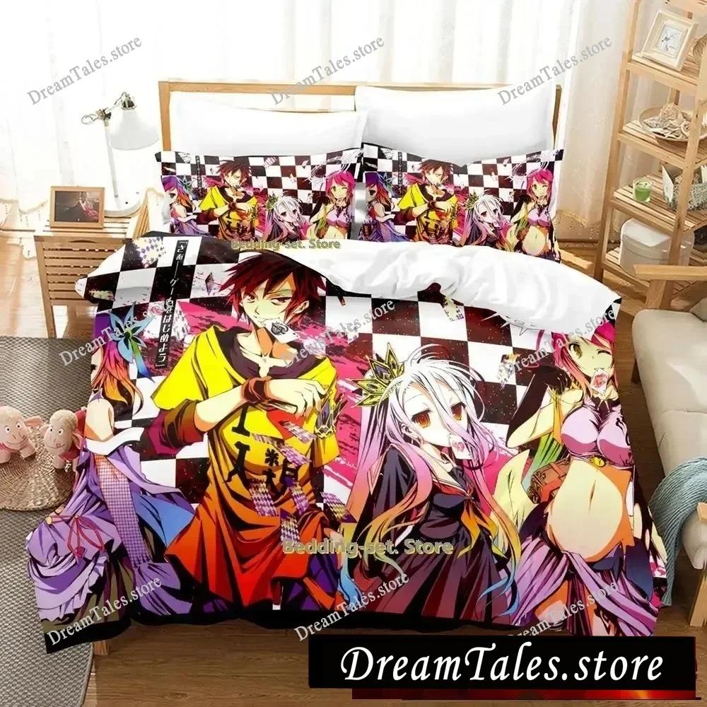New Game No Game No Life Sora and Shiro Bedding Set Single Twin Full Queen King Size Bed Set Adult Kid Bedroom Duvet Cover Sets