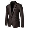 Fashion Men Leather Suits Jackets Formal Blazers Coats Good Quality Male Slim Business Casual Pu Leather Blazers Jackets