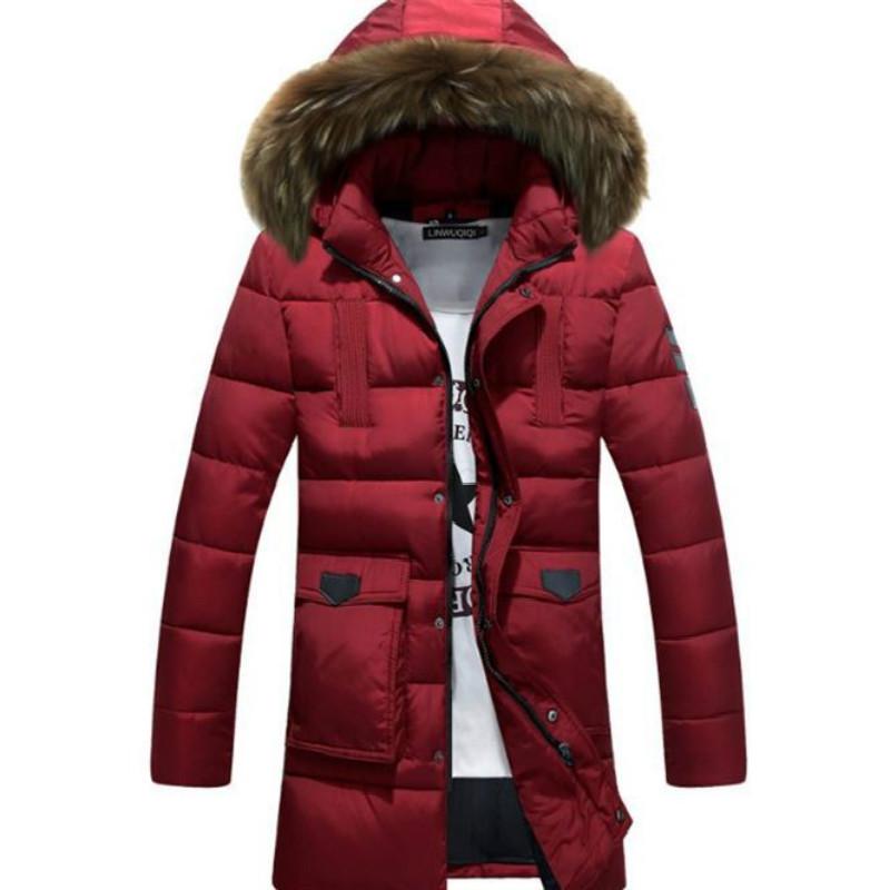Men's Cotton-Padded Winter Jacket - Long Trendy Self-Cultivation Style with Youthful Design and Warmth
