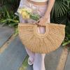 Woven Straw Bag Moon Large Capacity Purse and Handbag For Women Beach Basket Bags Fashion Travel Shoulder Shopper Totes