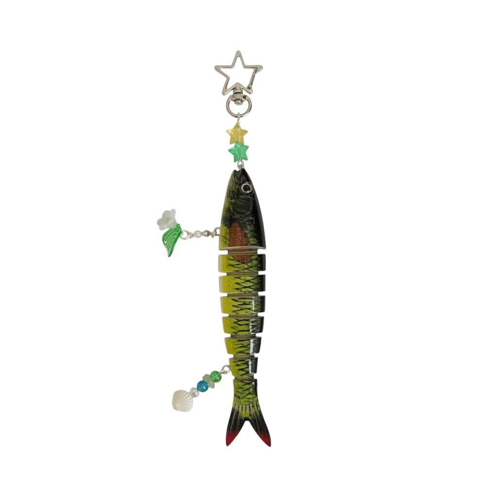 

Stra Beads Imitation Fish Keychains Pacific Saury Key Rings Creative Artificial Fish Pendant Gift Style 1