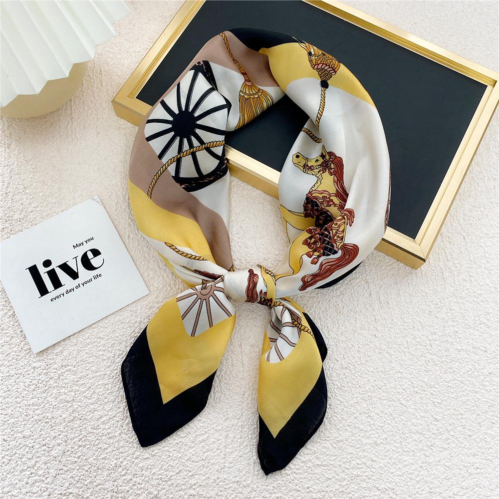 Decorație de modă Esarfă Bentita de păr Cravată Păr 70 Eșarfă pătrată mică Eșarfă de mătase Primăvară și toamnă femei Versatil Eșarfă mică Eșarfă profesională